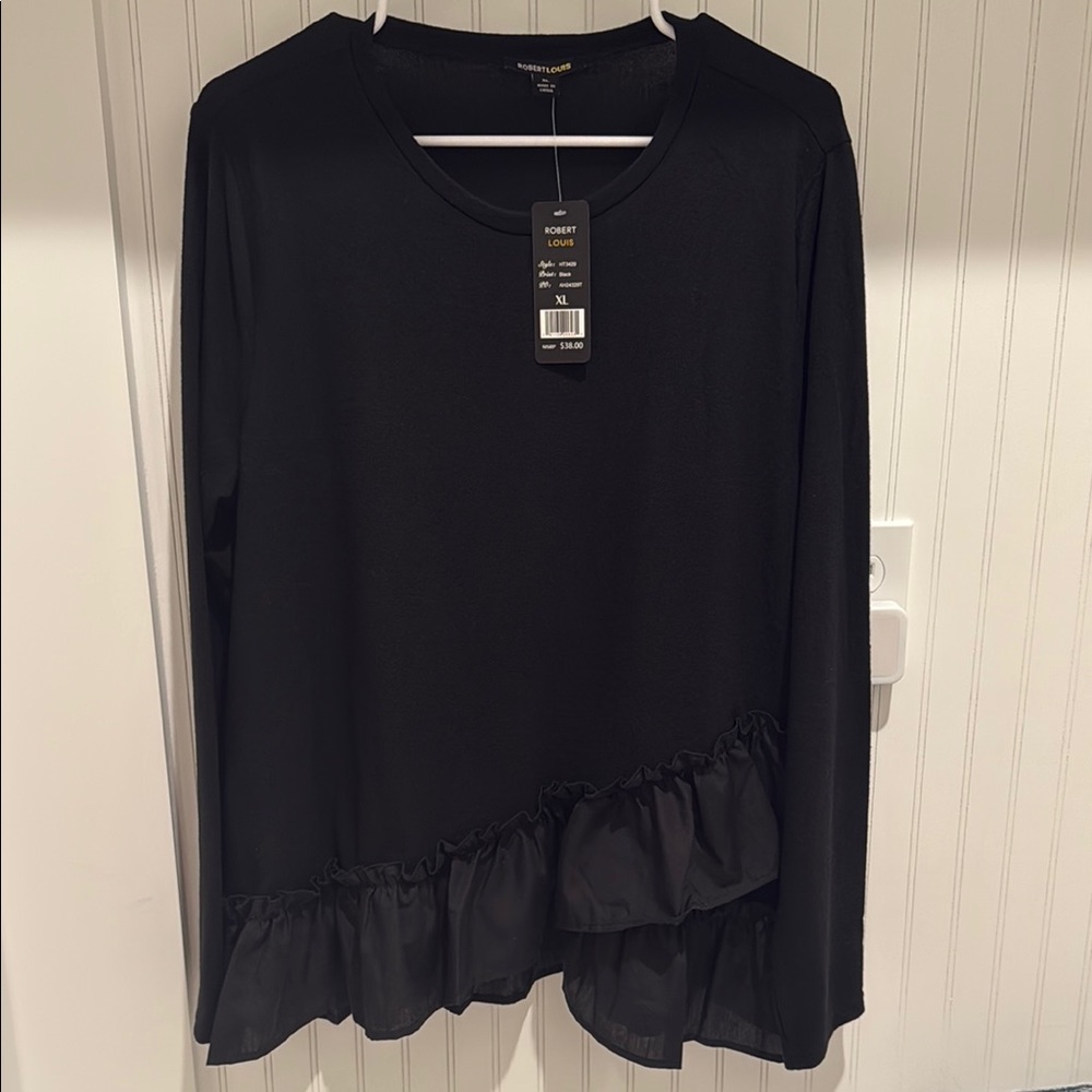 Elegant Black Ruffled Top
